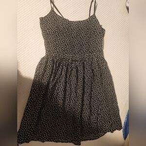 Polkadot midi dress, Size M, Black and white